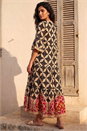 Black Abstract Print Boho Maxi Dress , Image 3 of 4