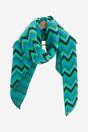 Green Zig Zag Stripe Winter Scarf, Image 3 of 5