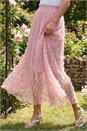 Light Pink Textured Mesh Skirt, Image 1 of 4