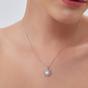 Silver White Opal Sun & Sunburst Necklace in Sterling Silver, Image 2 of 5
