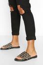 Black Studded Caged Sliders - Sinead, Image 1 of 3