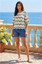 Ivory  Crochet Wave Knitted Top , Image 2 of 4