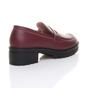 Burgundy AJVANI Burgundy Flat Chunky Heeled Penny Loafers, Image 4 of 5