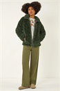 Green Teddy Borg Jacket, Image 3 of 7