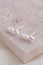 Silver Sterling Silver Multicoloured CZ  Studs, Image 3 of 3