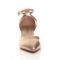 Rose Gold Mid Block Heel Crossed Strap Pointed Toe 2 Part Heels, Image 6 of 6