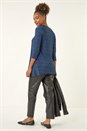 Blue Spot Print Tunic Stretch Top, Image 3 of 5