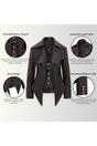 Black Infinity Leather Black Gothic Edwardian Leather Jacket-Sandvika, Image 3 of 6