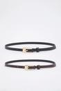 Multi WOVCOR Multi Double Pack Gold Buckle Western Slim Faux Leather Belt, Image 2 of 2