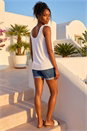 Ivory  Stretch Jersey Vest Top, Image 3 of 4