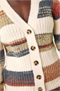 Ivory  Stripe Buttoned Knit Cardigan, Image 6 of 7