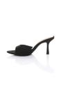 Black High Heel Pointed Peep Toe Sandals Mules, Image 3 of 4