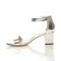 Silver AJVANI Silver Mid Block Heel Ankle Strap Sandals, Image 3 of 6