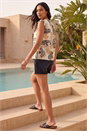 Cream  Paisley Print Frill Sleeve Top, Image 3 of 4
