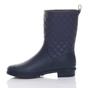 Navy Blue AJVANI Navy Blue Waterproof Wellingtons Quilted Ankle Boots Wellies, Image 3 of 6