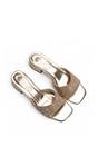 Gold XY LONDON Gold 'Seren' Low Heel Sandal Mules With Diamante Details, Image 6 of 6