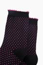 Black Polka Dots Combed Cotton Glitter Socks, Image 2 of 4