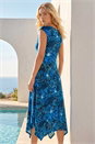 Navy  Floral Print Stretch Maxi Dress, Image 2 of 4