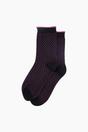 Black Polka Dots Combed Cotton Glitter Socks, Image 3 of 4