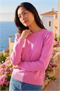 Pink Petite Classic Crew Neck Jumper, Image 2 of 4
