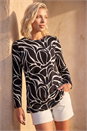 Black Petite Abstract Print Top, Image 2 of 4