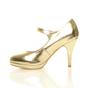 Gold AJVANI Gold High Heel Mary Jane Court Shoes, Image 3 of 6