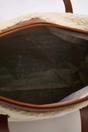 Beige Women's Borg Sherpa Maxi Tote Bag with Contrast Strap, Image 3 of 4