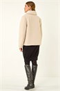 Cream  Textured Borg Collared Jacket, Image 4 of 7