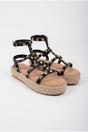 Black iKrush Black Wendy Studded Gladiator Flatform Espadrille Sandals, Image 2 of 6