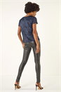 Navy  Metallic Sequin Plisse Top, Image 3 of 5