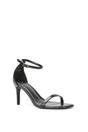 Black XY LONDON Black 'Emma' Strappy Stiletto High Heels With Ankle Strap, Image 2 of 6