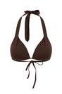 Brown Tunnel Detail Halterneck Triangle Bikini Top, Image 2 of 4