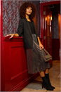 Bronze Fluted Hem Sequin Skirt, Image 6 of 6