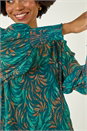 Dark Green Metallic Abstract Printed Top, Image 5 of 5