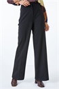 Black Wide Leg Stretch Trousers, Image 4 of 5