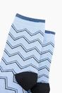 Light Blue Zig-Zag Combed Cotton Glitter Socks, Image 2 of 4