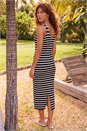 Black Stripe Knitted Midi Dress, Image 3 of 4