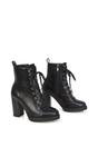 Black 'Ariel' Lace up High Block Heel Zip-up Biker Ankle Boots, Image 4 of 5
