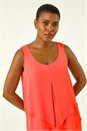 Coral Asymmetric Sleeveless Vest Top, Image 4 of 5