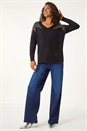 Black Dusk Hotfix Star Detail Shoulder Jumper, Image 3 of 5
