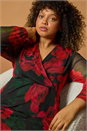 Red Curve Floral Print Wrap Stretch Midi Dress, Image 7 of 7