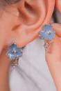 Blue Blue Floral Bird Studs, Image 2 of 2