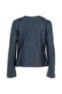Navy 'Chambery' Collarless Real Leather Jacket, Image 4 of 5