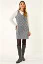 Black Textured A-Line Pocket Dress, Image 2 of 5