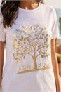Ivory Foil Tree Print T-Shirt, Image 1 of 4