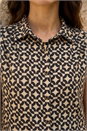 Black Geometric Sleeveless Shirt, Image 4 of 4