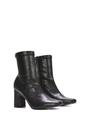 Black XY LONDON Black 'Alex' Stretch Zip Up Ankle Boots with Block Heel, Image 3 of 7