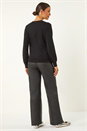Black Starburst Hotfix Embellished Jumper, Image 3 of 5