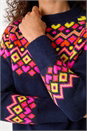 Midnight Pink Heart Print Crew Neck Knit Jumper, Image 5 of 5