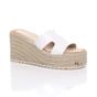 White AJVANI White High Wedge Platform Mule Sandals Espadrilles, Image 1 of 4